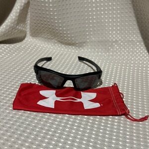 Under Armour Youth Nitro L Black Sunglasses with Gray lenses and Red Case